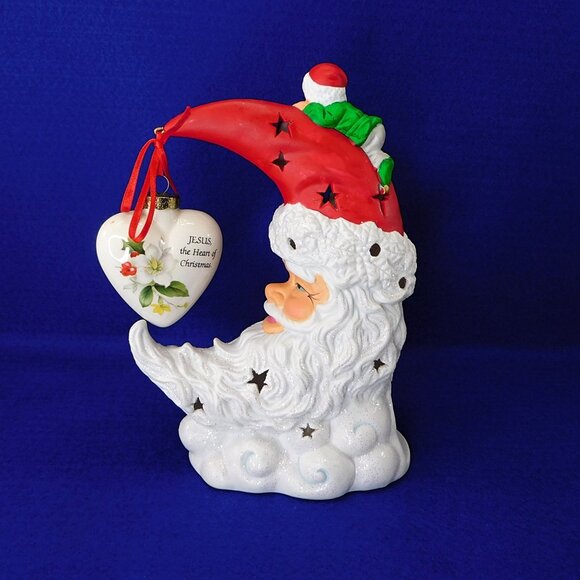 Santa Moon & Elf Tea Light & Christmas Ornament Holder Christmas Pierced - Picture 4 of 11